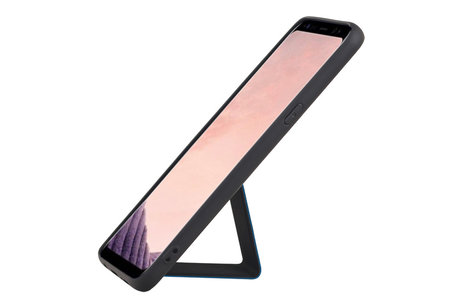 BAOHU Grip Stand Hardcase Backcover - Telefoonhoesje - Achterkant Hoesje - Geschikt voor Samsung Galaxy S8 Plus - Blauw