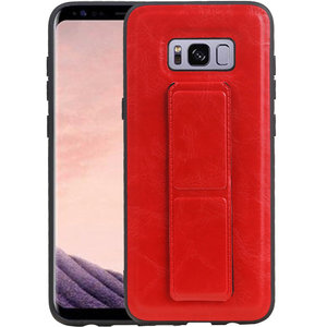 Grip Stand Hardcase Backcover - Telefoonhoesje - Achterkant Hoesje - Geschikt voor Samsung Galaxy S8 Plus - Rood