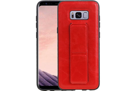 Grip Stand Hardcase Backcover - Telefoonhoesje - Achterkant Hoesje - Geschikt voor Samsung Galaxy S8 Plus - Rood