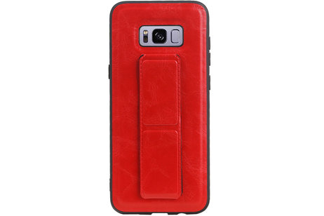 BAOHU Grip Stand Hardcase Backcover - Telefoonhoesje - Achterkant Hoesje - Geschikt voor Samsung Galaxy S8 Plus - Rood