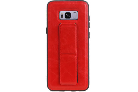 Grip Stand Hardcase Backcover - Telefoonhoesje - Achterkant Hoesje - Geschikt voor Samsung Galaxy S8 Plus - Rood