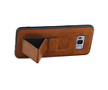 BAOHU Grip Stand Hardcase Backcover - Telefoonhoesje - Achterkant Hoesje - Geschikt voor Samsung Galaxy S8 Plus - Bruin