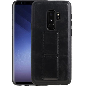 Grip Stand Hardcase Backcover - Telefoonhoesje - Achterkant Hoesje - Geschikt voor Samsung Galaxy S9 Plus - Zwart