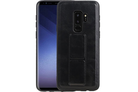 Grip Stand Hardcase Backcover - Telefoonhoesje - Achterkant Hoesje - Geschikt voor Samsung Galaxy S9 Plus - Zwart