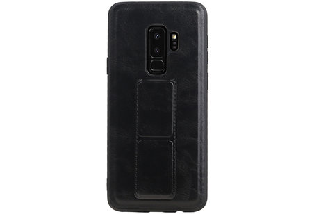 Grip Stand Hardcase Backcover - Telefoonhoesje - Achterkant Hoesje - Geschikt voor Samsung Galaxy S9 Plus - Zwart