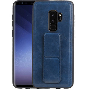 BAOHU Grip Stand Hardcase Backcover - Telefoonhoesje - Achterkant Hoesje - Geschikt voor Samsung Galaxy S9 Plus - Blauw