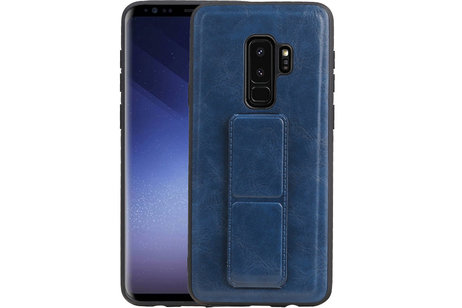 Grip Stand Hardcase Backcover - Telefoonhoesje - Achterkant Hoesje - Geschikt voor Samsung Galaxy S9 Plus - Blauw