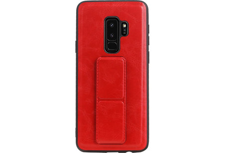 Grip Stand Hardcase Backcover - Telefoonhoesje - Achterkant Hoesje - Geschikt voor Samsung Galaxy S9 Plus - Rood