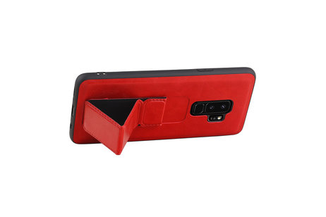 Grip Stand Hardcase Backcover - Telefoonhoesje - Achterkant Hoesje - Geschikt voor Samsung Galaxy S9 Plus - Rood