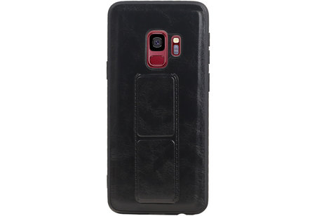 BAOHU Grip Stand Hardcase Backcover - Telefoonhoesje - Achterkant Hoesje - Geschikt voor Samsung Galaxy S9 - Zwart