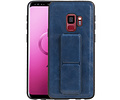 Grip Stand Hardcase Backcover - Telefoonhoesje - Achterkant Hoesje - Geschikt voor Samsung Galaxy S9 - Blauw