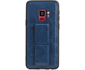 Grip Stand Hardcase Backcover - Telefoonhoesje - Achterkant Hoesje - Geschikt voor Samsung Galaxy S9 - Blauw