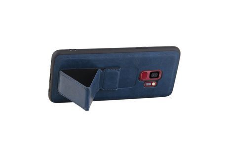 Grip Stand Hardcase Backcover - Telefoonhoesje - Achterkant Hoesje - Geschikt voor Samsung Galaxy S9 - Blauw