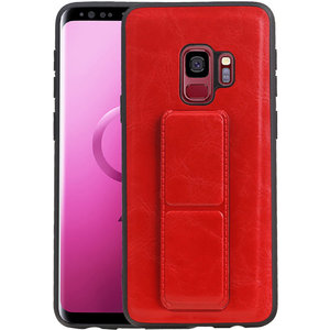 Grip Stand Hardcase Backcover - Telefoonhoesje - Achterkant Hoesje - Geschikt voor Samsung Galaxy S9 - Rood