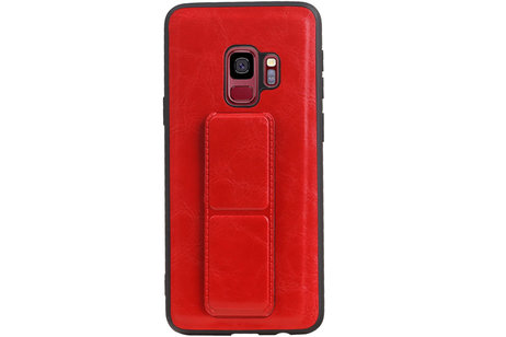 Grip Stand Hardcase Backcover - Telefoonhoesje - Achterkant Hoesje - Geschikt voor Samsung Galaxy S9 - Rood