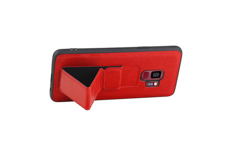 BAOHU Grip Stand Hardcase Backcover - Telefoonhoesje - Achterkant Hoesje - Geschikt voor Samsung Galaxy S9 - Rood