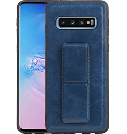 Grip Stand Hardcase Backcover Samsung Galaxy S10 Blauw