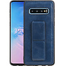 BAOHU Grip Stand Hardcase Backcover Samsung Galaxy S10 Blauw