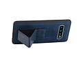 Grip Stand Hardcase Backcover - Telefoonhoesje - Achterkant Hoesje - Geschikt voor Samsung Galaxy S10 - Blauw