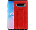 Grip Stand Hardcase Backcover - Telefoonhoesje - Achterkant Hoesje - Geschikt voor Samsung Galaxy S10 - Rood