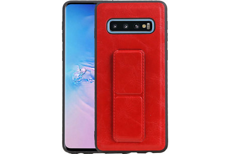 BAOHU Grip Stand Hardcase Backcover - Telefoonhoesje - Achterkant Hoesje - Geschikt voor Samsung Galaxy S10 - Rood