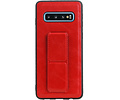 Grip Stand Hardcase Backcover - Telefoonhoesje - Achterkant Hoesje - Geschikt voor Samsung Galaxy S10 - Rood