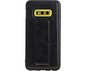 Grip Stand Hardcase Backcover - Telefoonhoesje - Achterkant Hoesje - Geschikt voor Samsung Galaxy S10E - Zwart