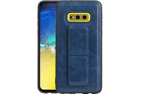 BAOHU Grip Stand Hardcase Backcover - Telefoonhoesje - Achterkant Hoesje - Geschikt voor Samsung Galaxy S10E - Blauw