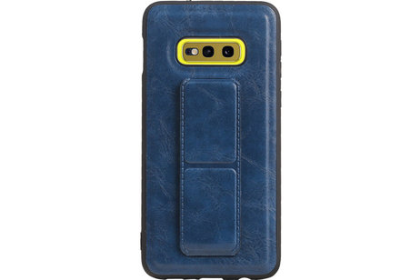 Grip Stand Hardcase Backcover - Telefoonhoesje - Achterkant Hoesje - Geschikt voor Samsung Galaxy S10E - Blauw