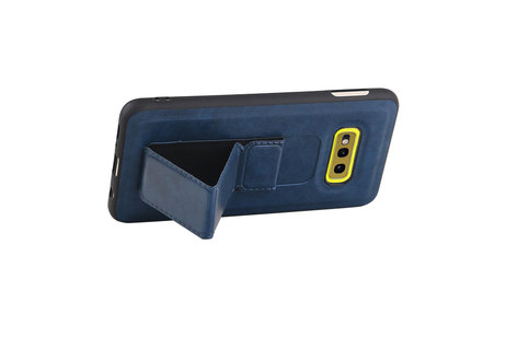 BAOHU Grip Stand Hardcase Backcover - Telefoonhoesje - Achterkant Hoesje - Geschikt voor Samsung Galaxy S10E - Blauw