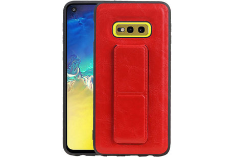 BAOHU Grip Stand Hardcase Backcover - Telefoonhoesje - Achterkant Hoesje - Geschikt voor Samsung Galaxy S10E - Rood