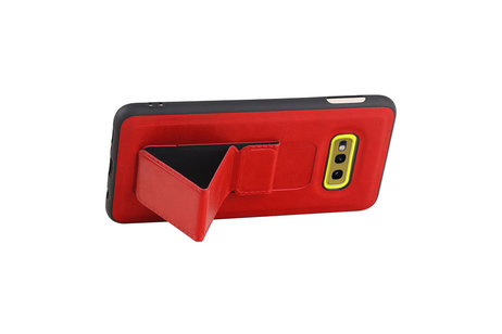 BAOHU Grip Stand Hardcase Backcover - Telefoonhoesje - Achterkant Hoesje - Geschikt voor Samsung Galaxy S10E - Rood