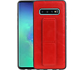 Grip Stand Hardcase Backcover - Telefoonhoesje - Achterkant Hoesje - Geschikt voor Samsung Galaxy S10 Plus - Rood