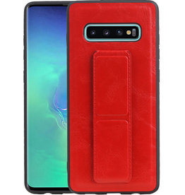 Grip Stand Hardcase Backcover Samsung Galaxy S10 Plus Rood