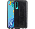 BAOHU Grip Stand Hardcase Backcover - Telefoonhoesje - Achterkant Hoesje - Geschikt voor Huawei P30 - Zwart