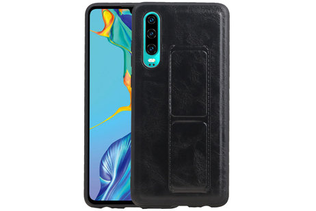 BAOHU Grip Stand Hardcase Backcover - Telefoonhoesje - Achterkant Hoesje - Geschikt voor Huawei P30 - Zwart