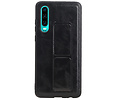 Grip Stand Hardcase Backcover - Telefoonhoesje - Achterkant Hoesje - Geschikt voor Huawei P30 - Zwart