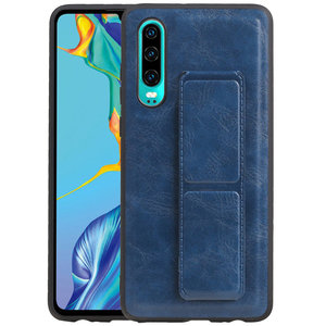 Grip Stand Hardcase Backcover - Telefoonhoesje - Achterkant Hoesje - Geschikt voor Huawei P30 - Blauw