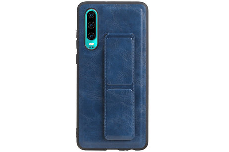BAOHU Grip Stand Hardcase Backcover - Telefoonhoesje - Achterkant Hoesje - Geschikt voor Huawei P30 - Blauw