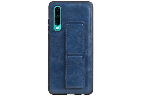 Grip Stand Hardcase Backcover - Telefoonhoesje - Achterkant Hoesje - Geschikt voor Huawei P30 - Blauw