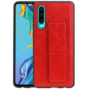 Grip Stand Hardcase Backcover - Telefoonhoesje - Achterkant Hoesje - Geschikt voor Huawei P30 - Rood