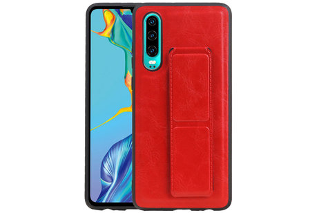 BAOHU Grip Stand Hardcase Backcover - Telefoonhoesje - Achterkant Hoesje - Geschikt voor Huawei P30 - Rood