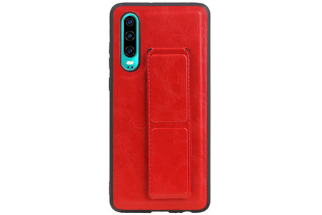 Grip Stand Hardcase Backcover - Telefoonhoesje - Achterkant Hoesje - Geschikt voor Huawei P30 - Rood