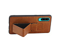 Grip Stand Hardcase Backcover - Telefoonhoesje - Achterkant Hoesje - Geschikt voor Huawei P30 - Bruin