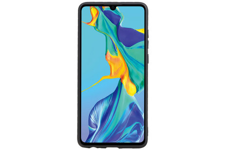 BAOHU Grip Stand Hardcase Backcover - Telefoonhoesje - Achterkant Hoesje - Geschikt voor Huawei P30 - Bruin