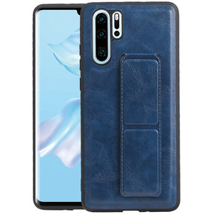 BAOHU Grip Stand Hardcase Backcover - Telefoonhoesje - Achterkant Hoesje - Geschikt voor Huawei P30 Pro - Blauw