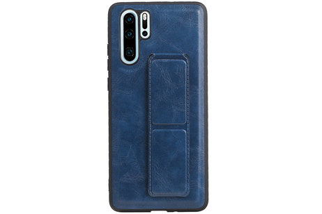 Grip Stand Hardcase Backcover - Telefoonhoesje - Achterkant Hoesje - Geschikt voor Huawei P30 Pro - Blauw