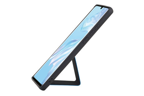 Grip Stand Hardcase Backcover - Telefoonhoesje - Achterkant Hoesje - Geschikt voor Huawei P30 Pro - Blauw