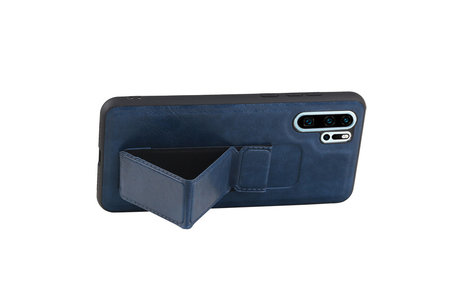 Grip Stand Hardcase Backcover - Telefoonhoesje - Achterkant Hoesje - Geschikt voor Huawei P30 Pro - Blauw