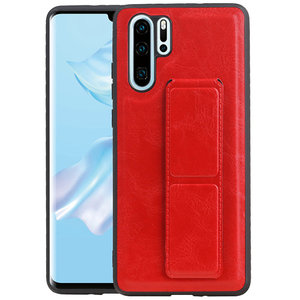 Grip Stand Hardcase Backcover - Telefoonhoesje - Achterkant Hoesje - Geschikt voor Huawei P30 Pro - Rood